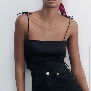 NWT Zara Satin Effect Crop Top